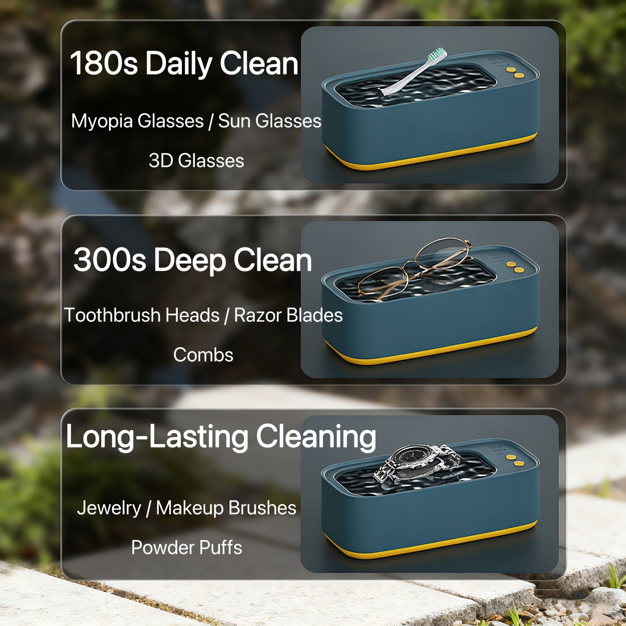 [Dropshipping] Glasses Cleaning Machine Contact Lens Cleaner Household Timer Jewelry Toothbrush Cleaner