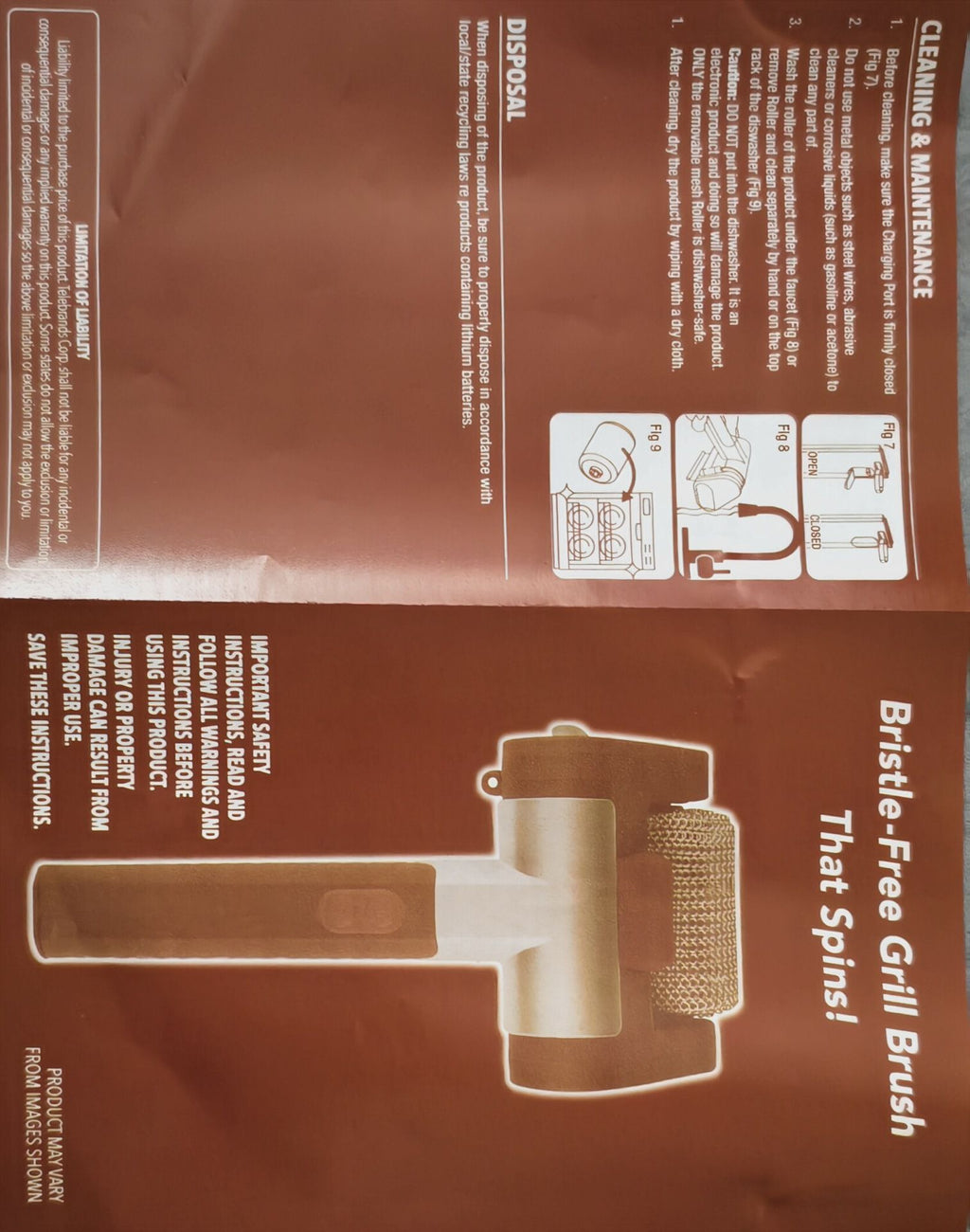 Cross-Border New Product Stainless Steel Roller BBQ Brush Rechargeable with Light Brushless Hair Removal Special Food-Grade Cleaner Brush