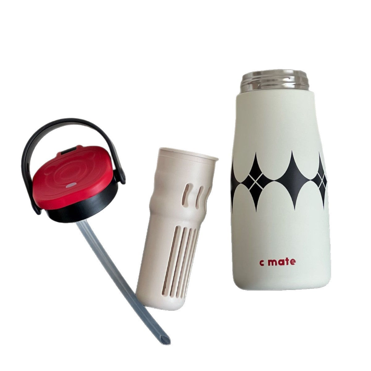 New Color-Block Geometric Milk Cup 316 Stainless Steel Insulated Cup Simple Portable Handle Cup Student Double Drinking Cup