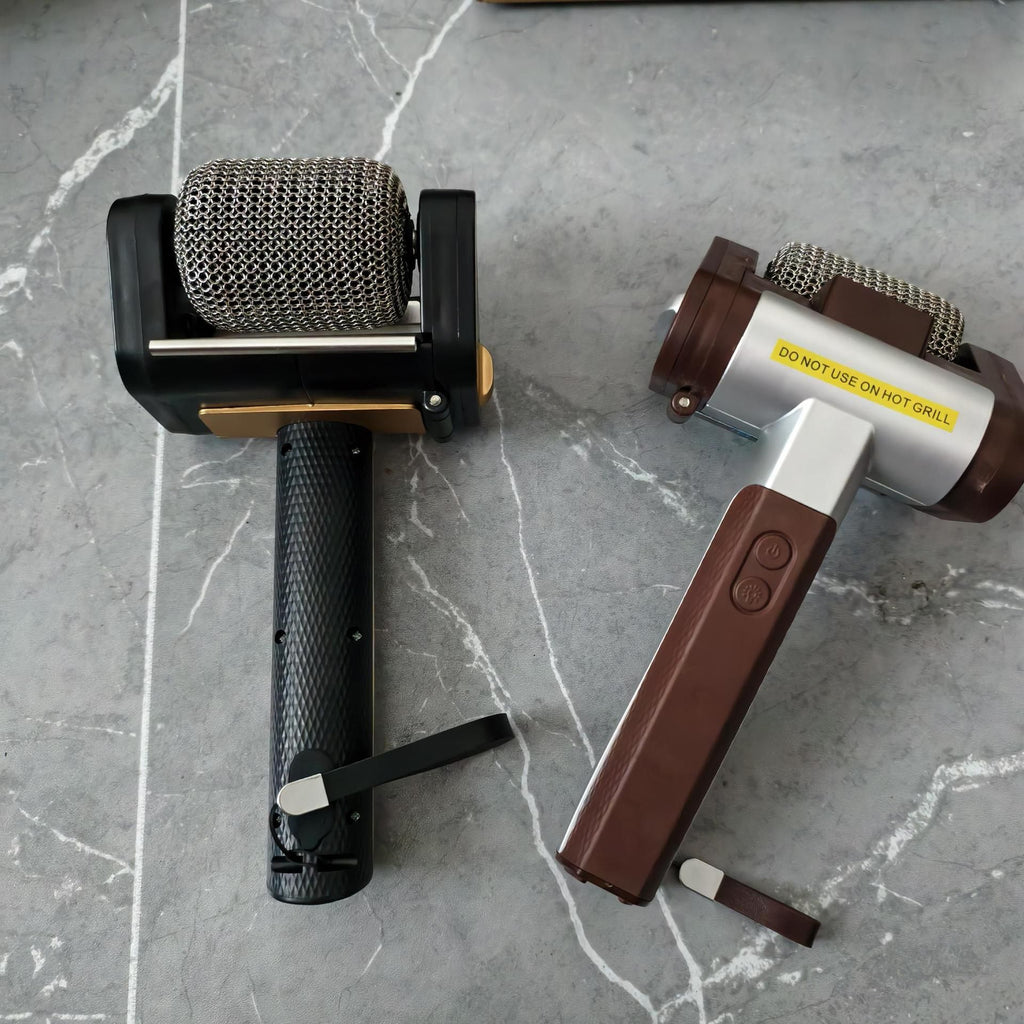 Cross-Border New Product Stainless Steel Roller BBQ Brush Rechargeable with Light Brushless Hair Removal Special Food-Grade Cleaner Brush