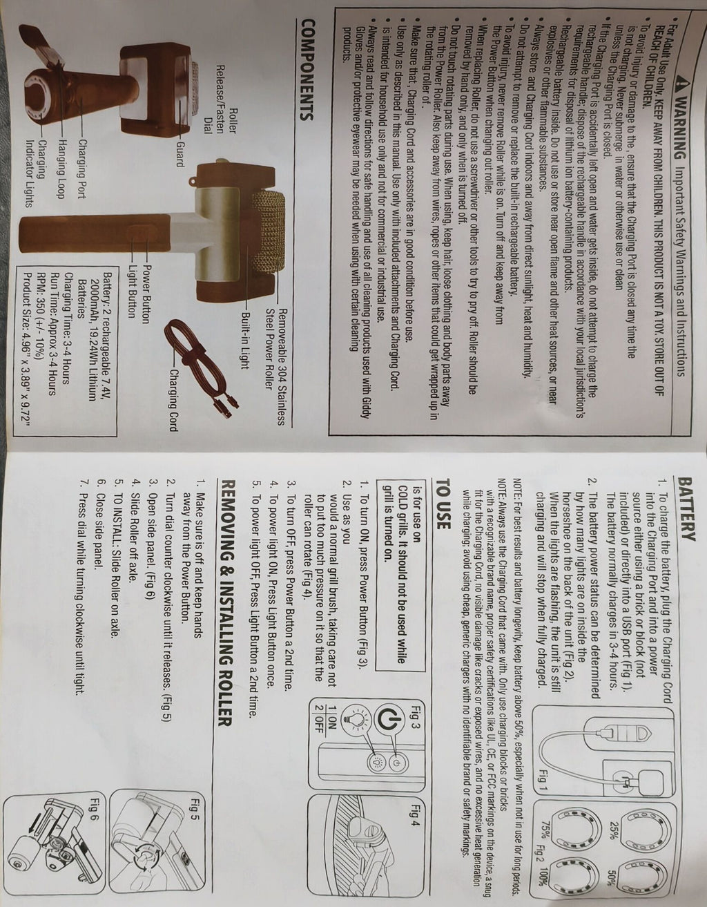 Cross-Border New Product Stainless Steel Roller BBQ Brush Rechargeable with Light Brushless Hair Removal Special Food-Grade Cleaner Brush