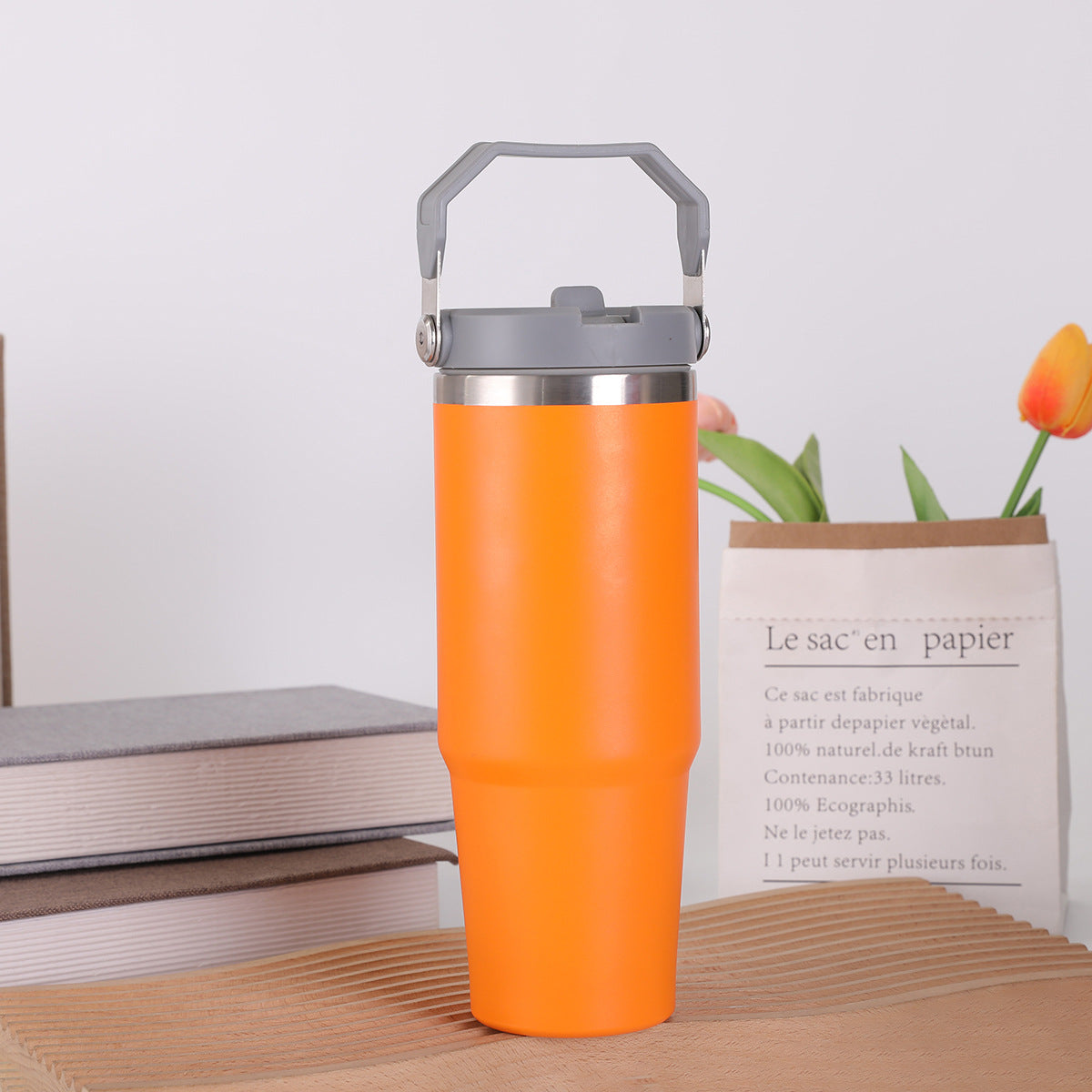 Double-layer Large Capacity 30oz Portable Car Cup 304 Stainless Steel Vacuum Insulated Cup Portable Car Ice Cup