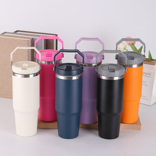 Double-layer Large Capacity 30oz Portable Car Cup 304 Stainless Steel Vacuum Insulated Cup Portable Car Ice Cup