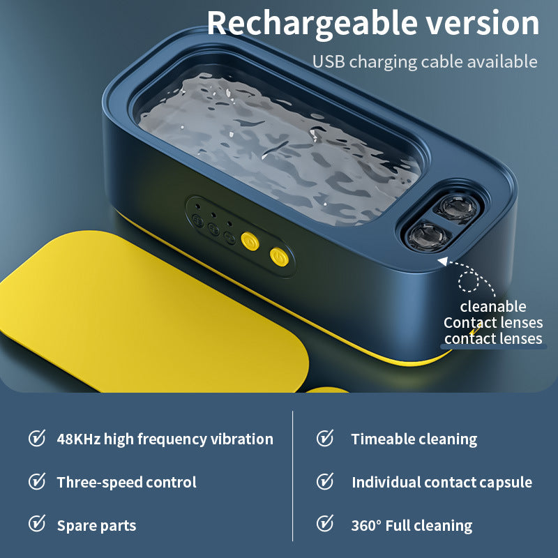 [Dropshipping] Glasses Cleaning Machine Contact Lens Cleaner Household Timer Jewelry Toothbrush Cleaner